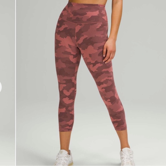 Lululemon Wunder Train High-Rise Crop Leggings 23" Heritage 365 Camo Brier Rose - Picture 3 of 15